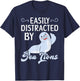 Easily Distracted By Sea Lions Animal Marine Biologist T-Shirt - T-Shirt | Navy