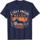 A Truly Amazing Mason Is Hard To Find Funny Retro T-Shirt - T-Shirt | Navy
