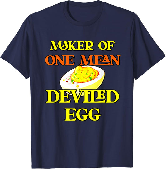 Best Deviled Eggs Maker Thanksgiving One Mean Deviled Egg T-Shirt - T-Shirt | Navy