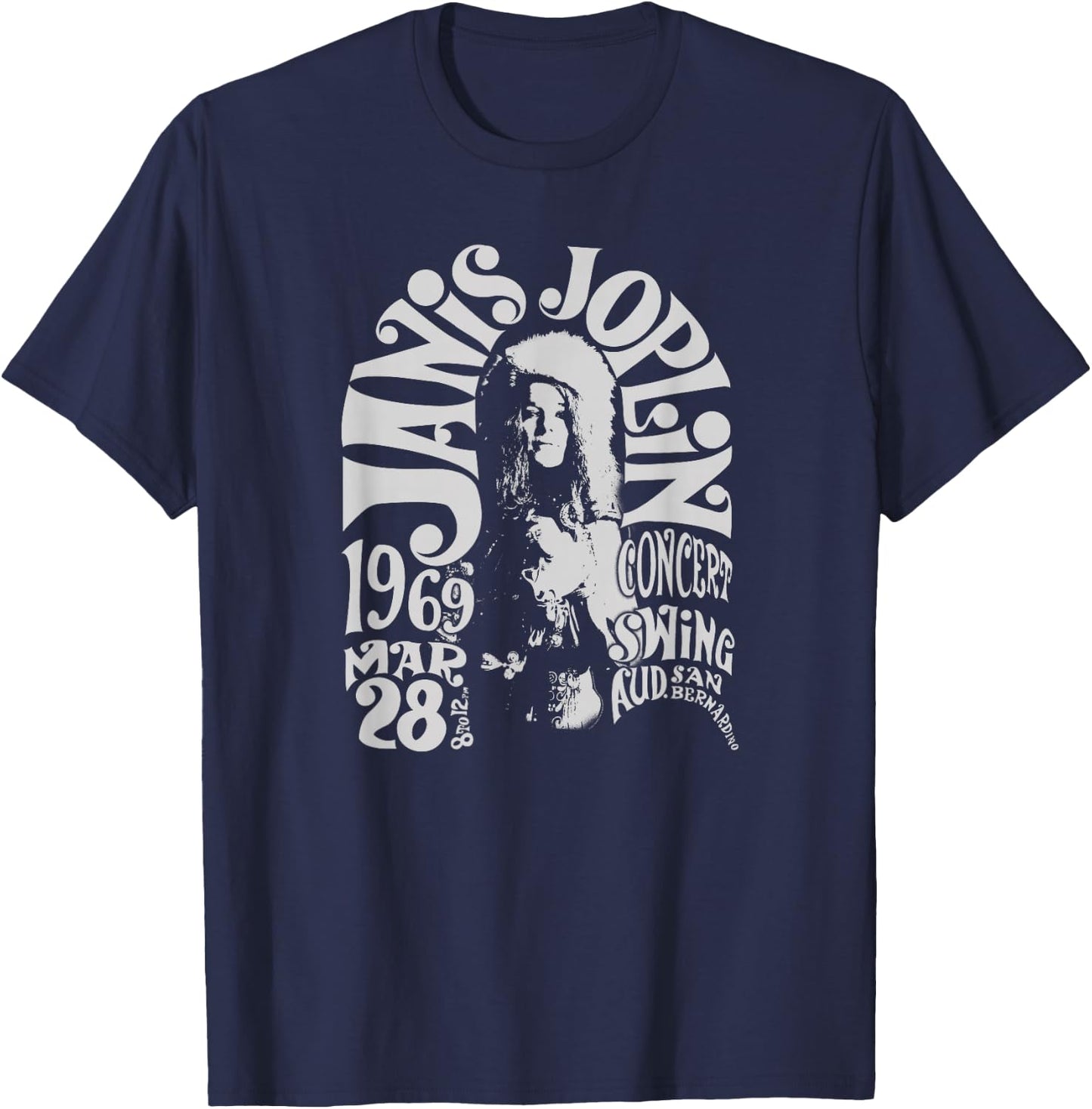 Janis Joplin San Bernadino 1969 Small T-Shirt - T-Shirt | Navy