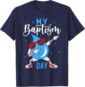 Baptism Dabbing Shirt Christian Shirts God Baptism Baptised T-Shirt - T-Shirt | Navy