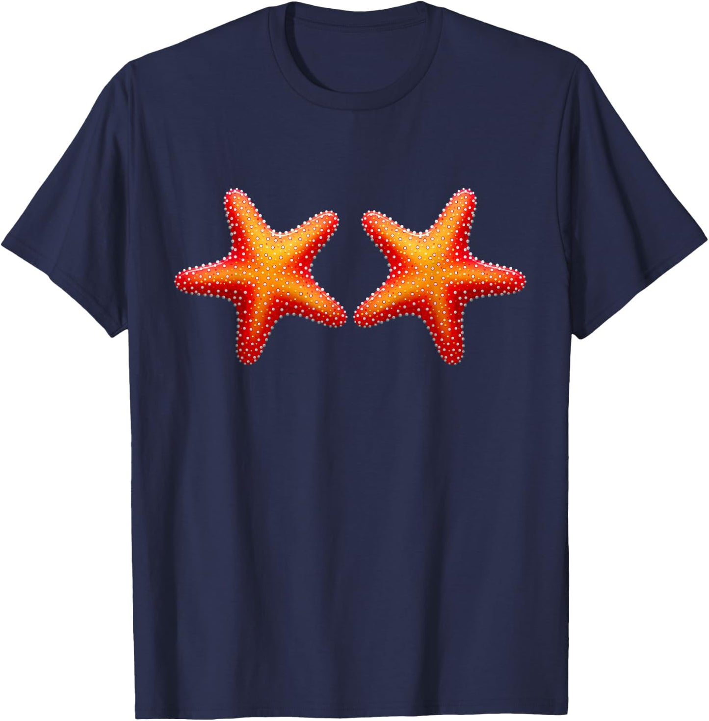 Mermaid Starfish Bikini Fancy Dress Costume Shell Bra T-Shirt - T-Shirt | Navy
