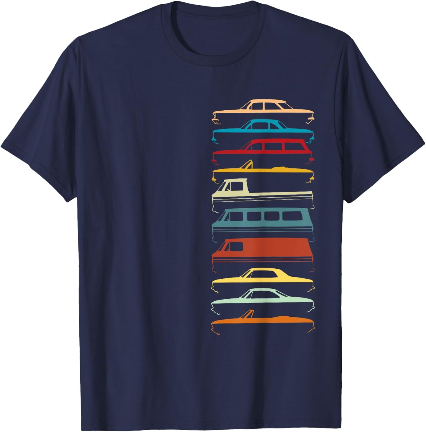 Corvair Silhouettes Illustration All Models T-Shirt - T-Shirt | Navy