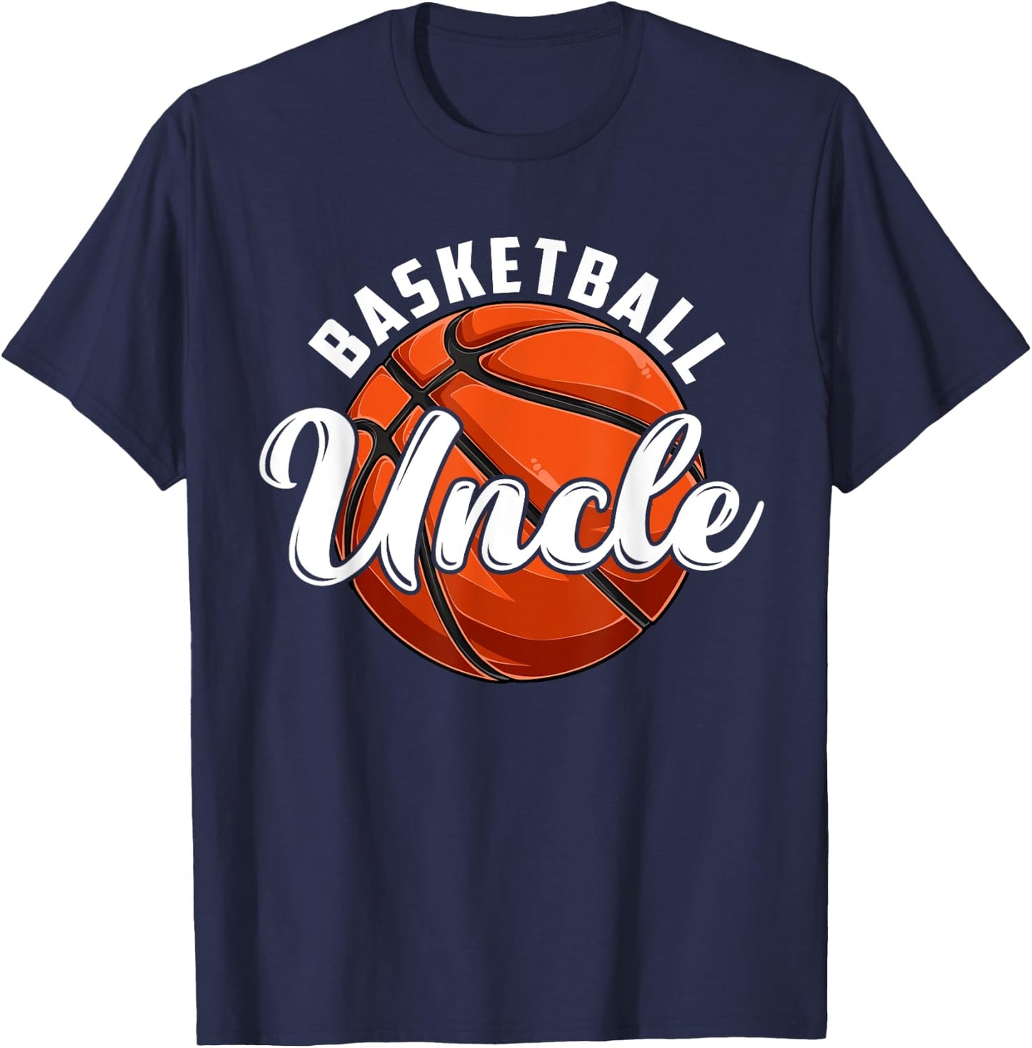 Funny Basketball Uncle Vintage Retro Basketball Fathers Day T-Shirt - T-Shirt | Navy