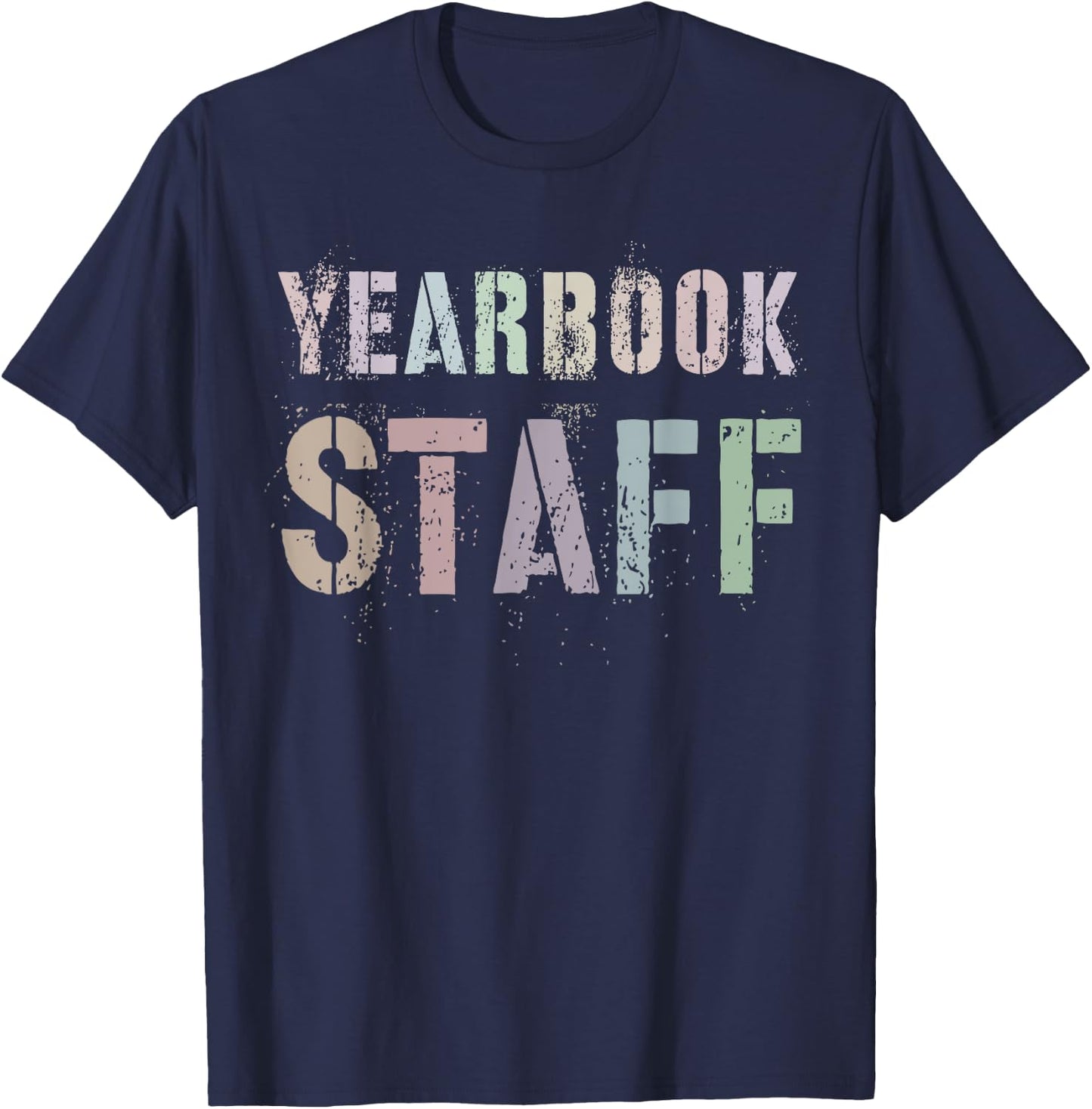 Vintage YEARBOOK STAFF Literary Club School Publication Edit T-Shirt - T-Shirt | Navy