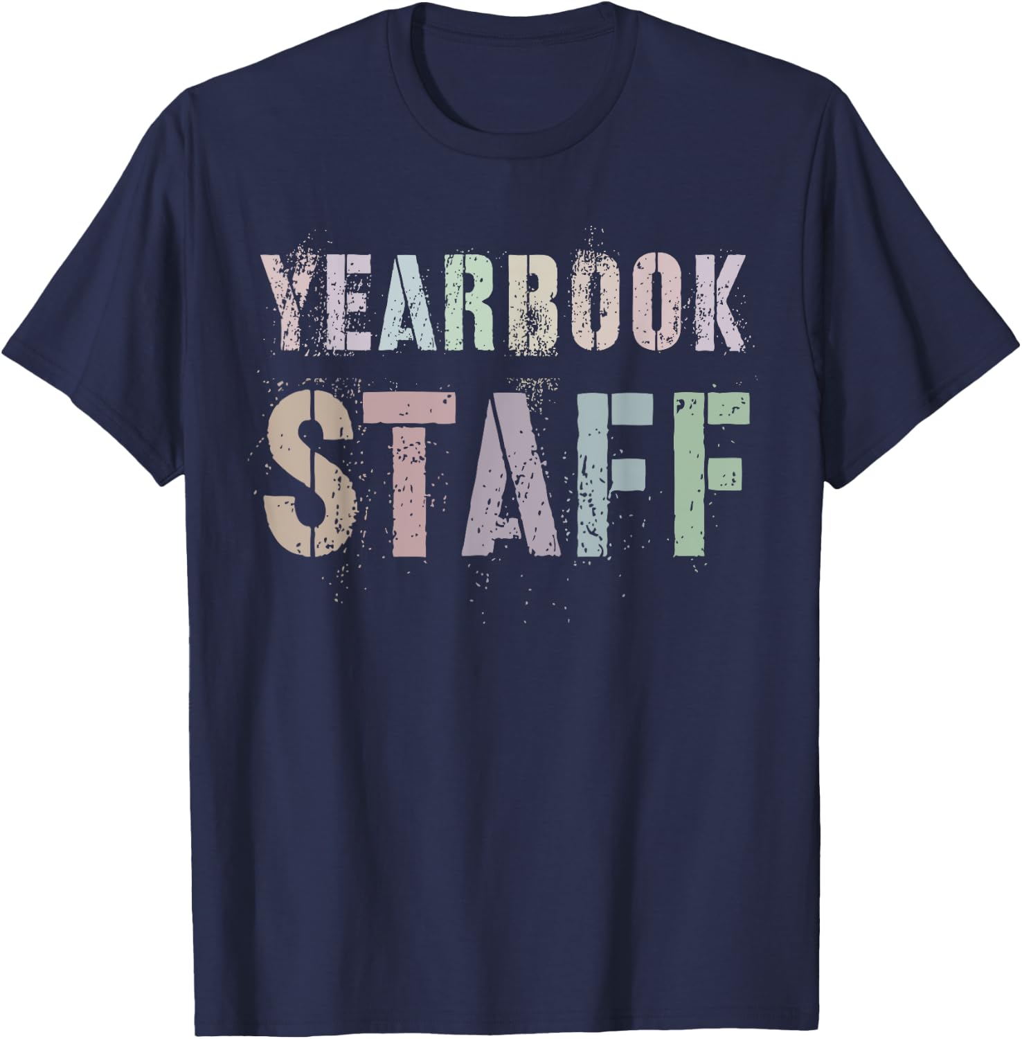 Vintage YEARBOOK STAFF Literary Club School Publication Edit T-Shirt - T-Shirt | Navy