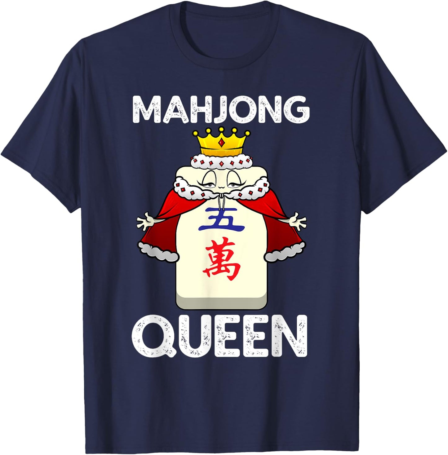 Cool Mahjong Girls Chinese Mah Jongg Queen Player T-Shirt - T-Shirt | Navy