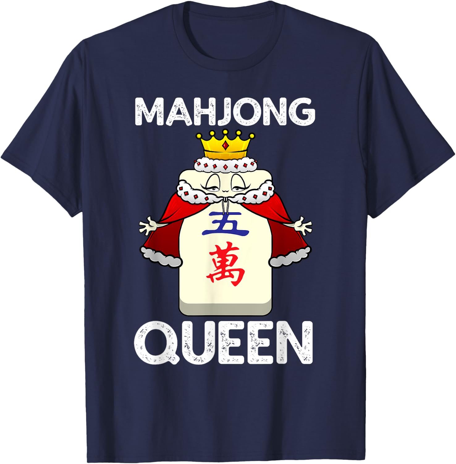 Cool Mahjong Girls Chinese Mah Jongg Queen Player T-Shirt - T-Shirt | Navy