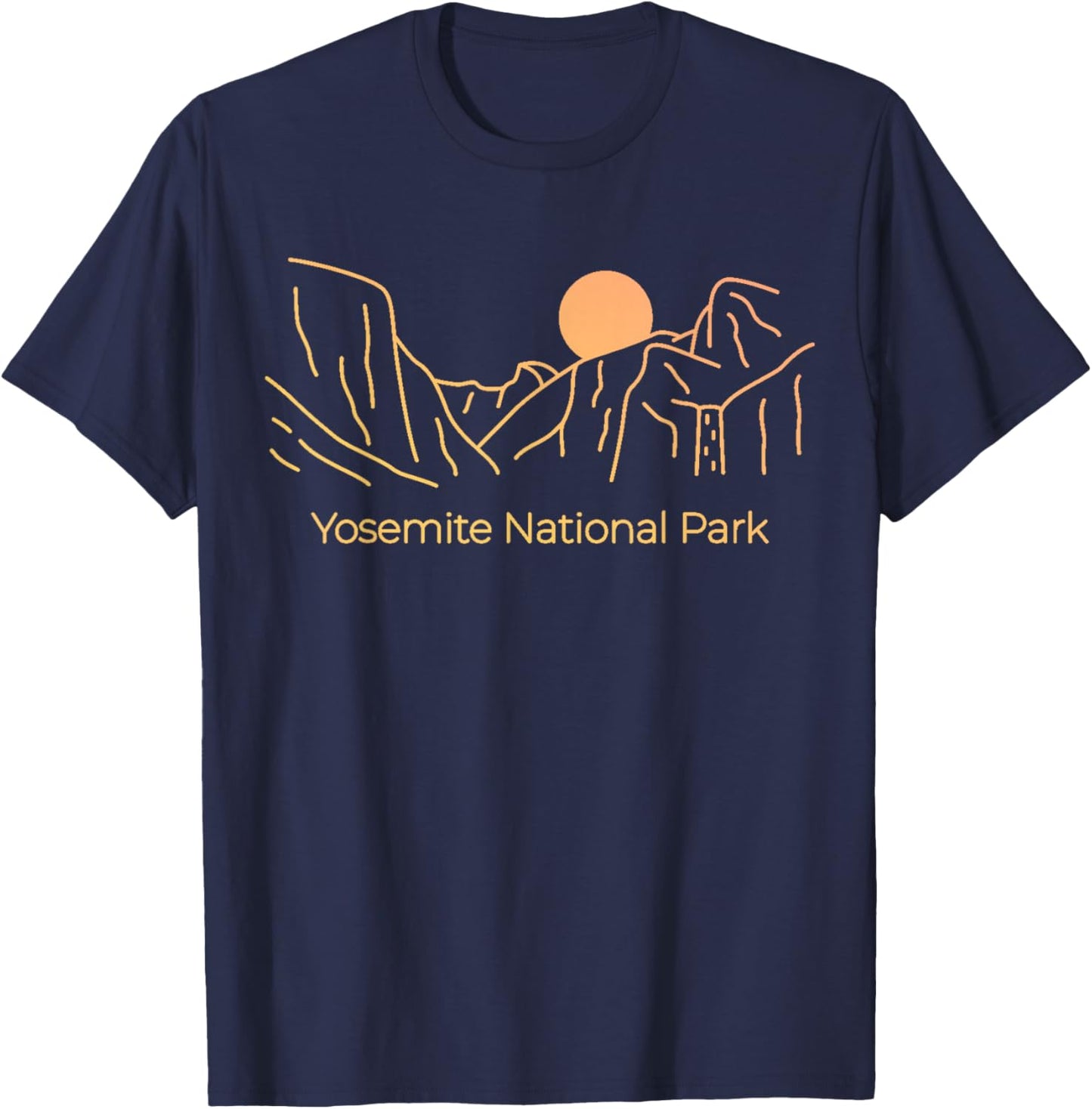 Yosemite National Park - Skyline Throwback Design - Classic T-Shirt - T-Shirt | Navy