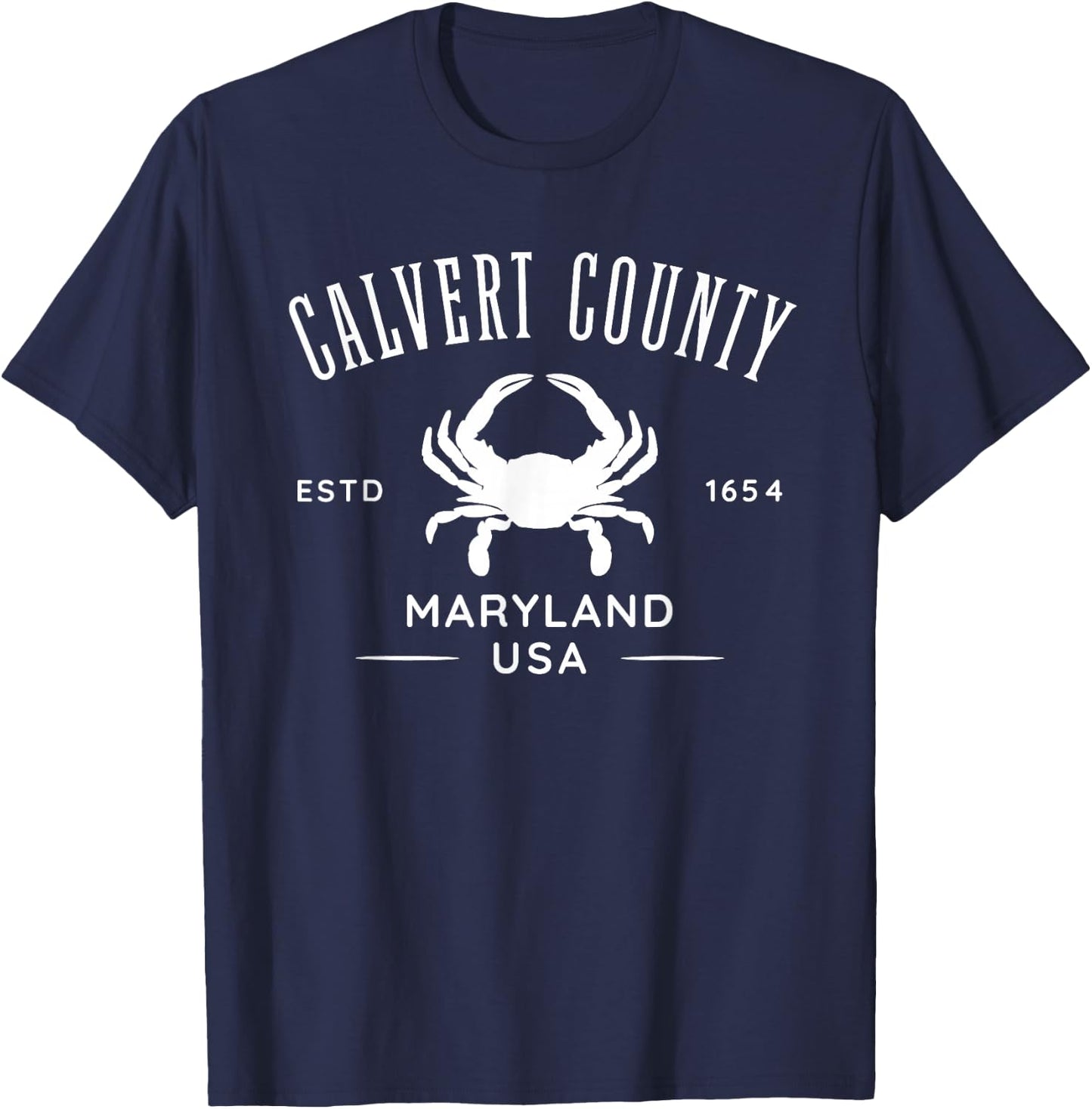 Calvert County Maryland USA Crab Design T-Shirt - T-Shirt | Navy