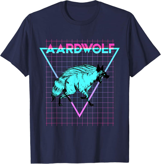 Aardwolf Animal Lover Aesthetic Retro Aardwolf T-Shirt - T-Shirt | Navy
