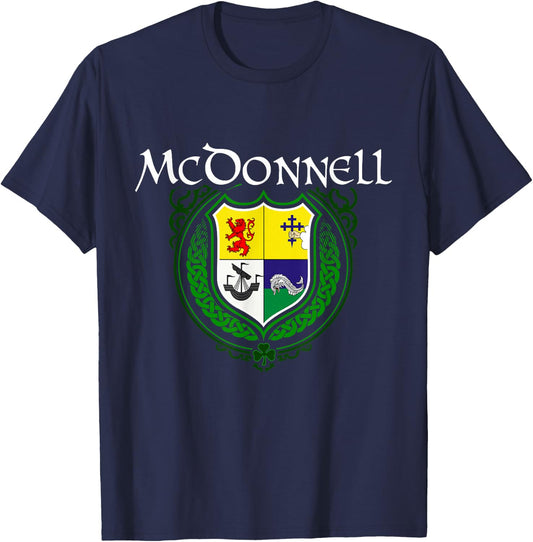 McDonnell Surname Irish Clan Tartan Badge Ireland T-Shirt - T-Shirt | Navy