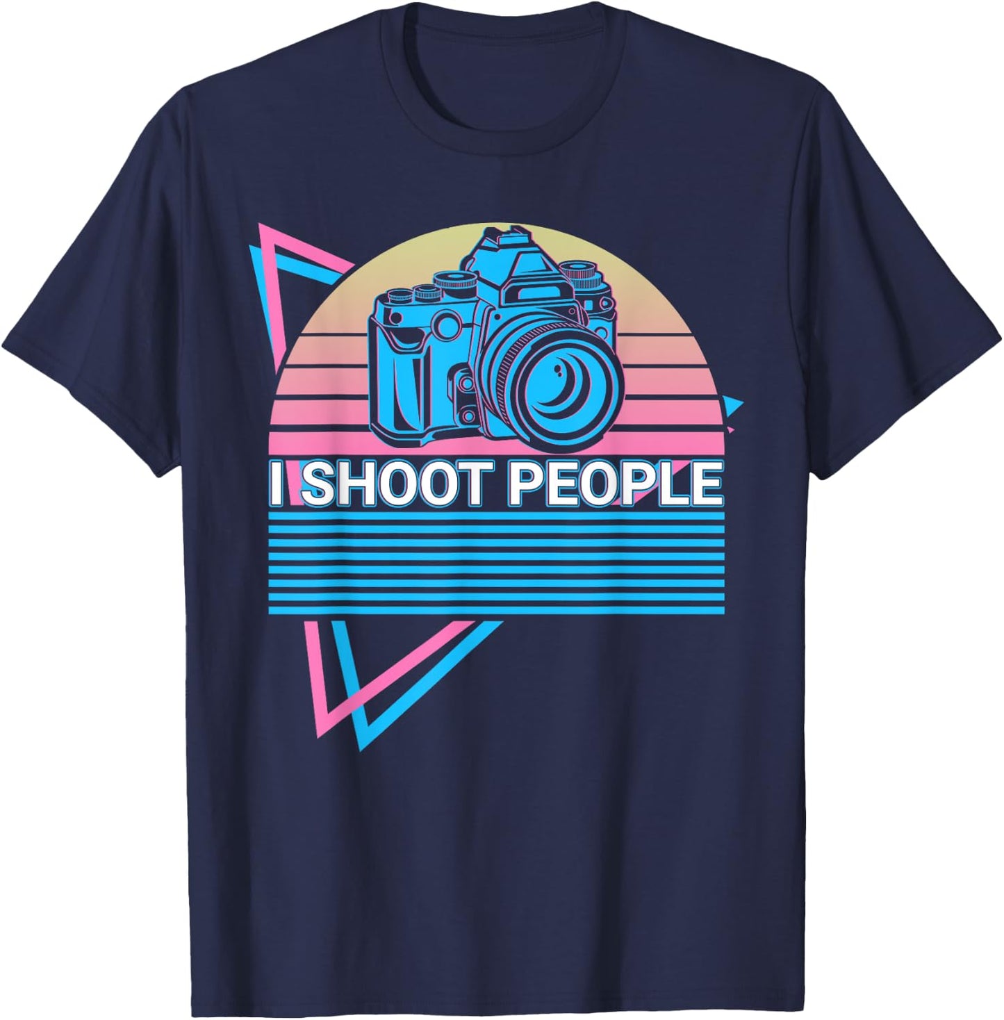 Camera Photography Photographer Retro I Shoot People T-Shirt - T-Shirt | Navy