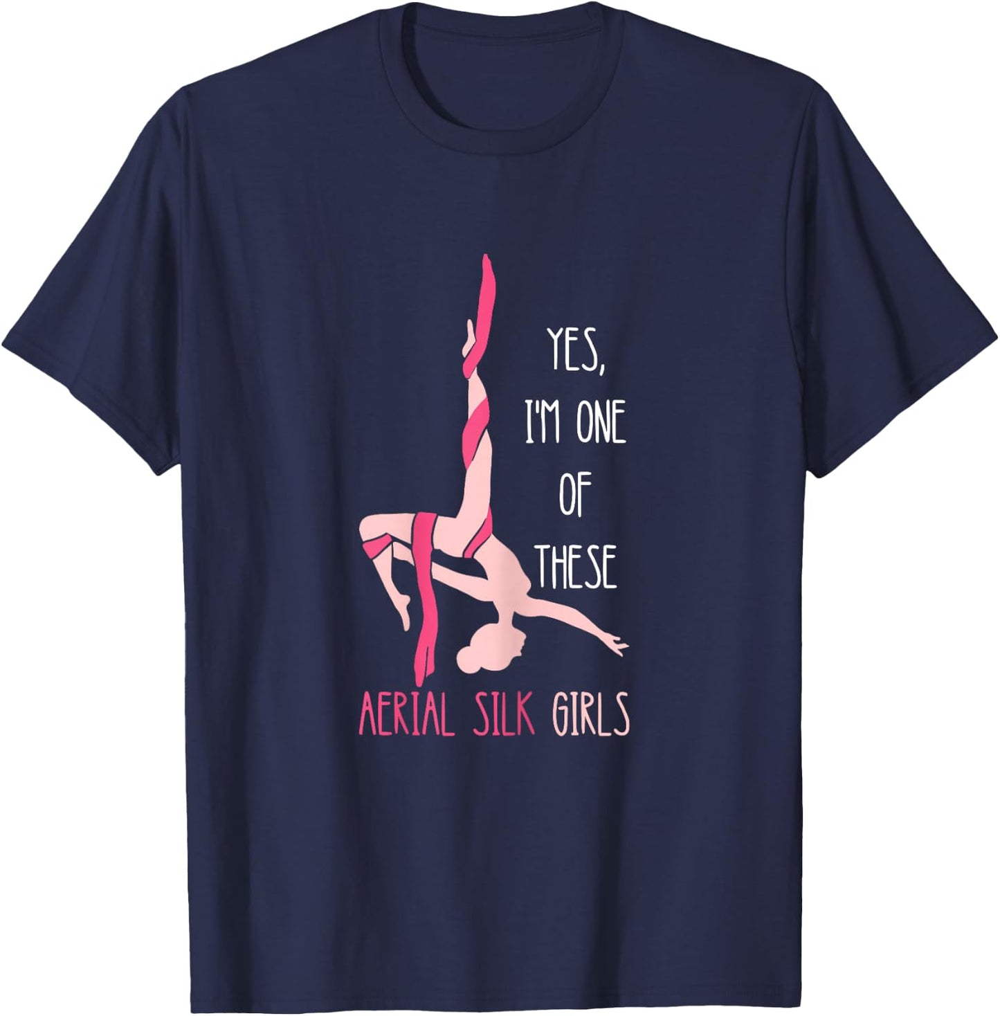 Aerial Silk Girl Hanging Aerialist Air Acrobatic Aerial T-Shirt - T-Shirt | Navy