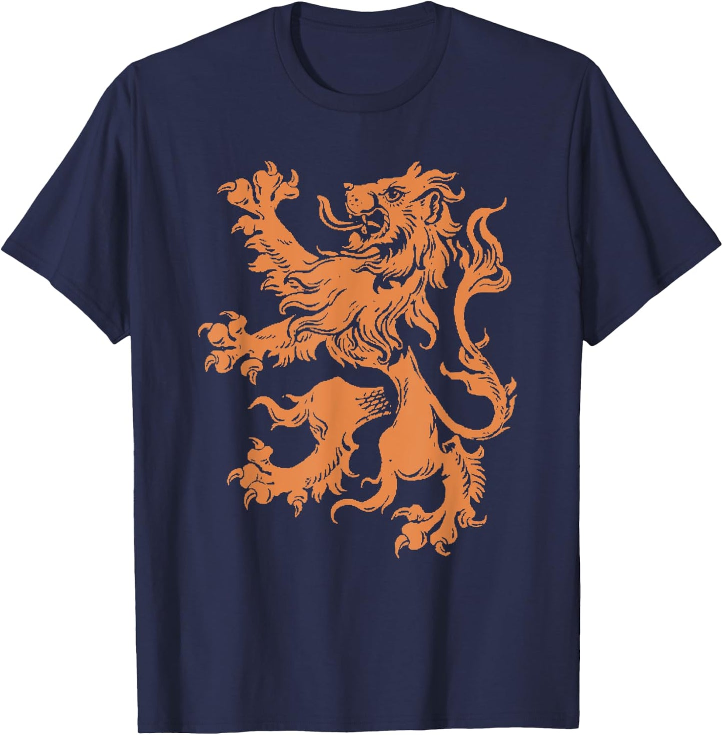 RAMPANT LION | Holland Crest | Dutch Lion T-Shirt - T-Shirt | Navy