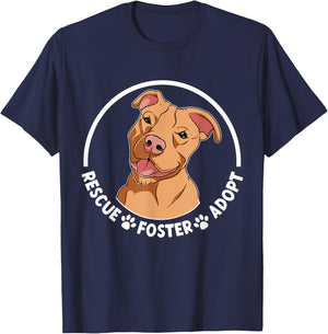 Pitbull Rescue Pitbull Adoption Pittie Rescue T-Shirt - T-Shirt | Navy