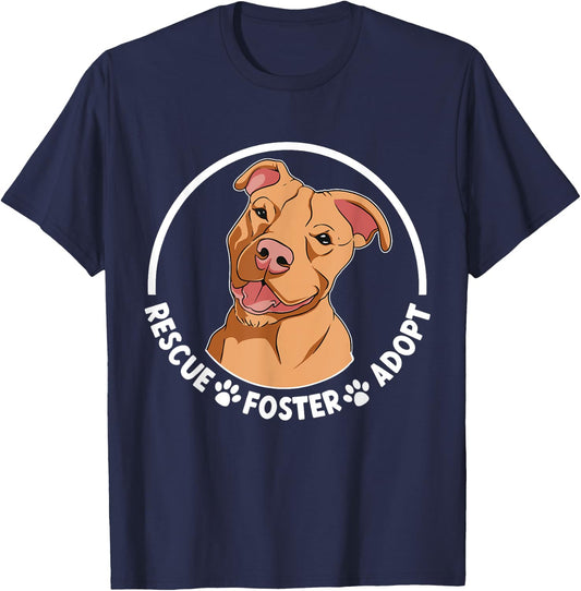 Pitbull Rescue Pitbull Adoption Pittie Rescue T-Shirt - T-Shirt | Navy