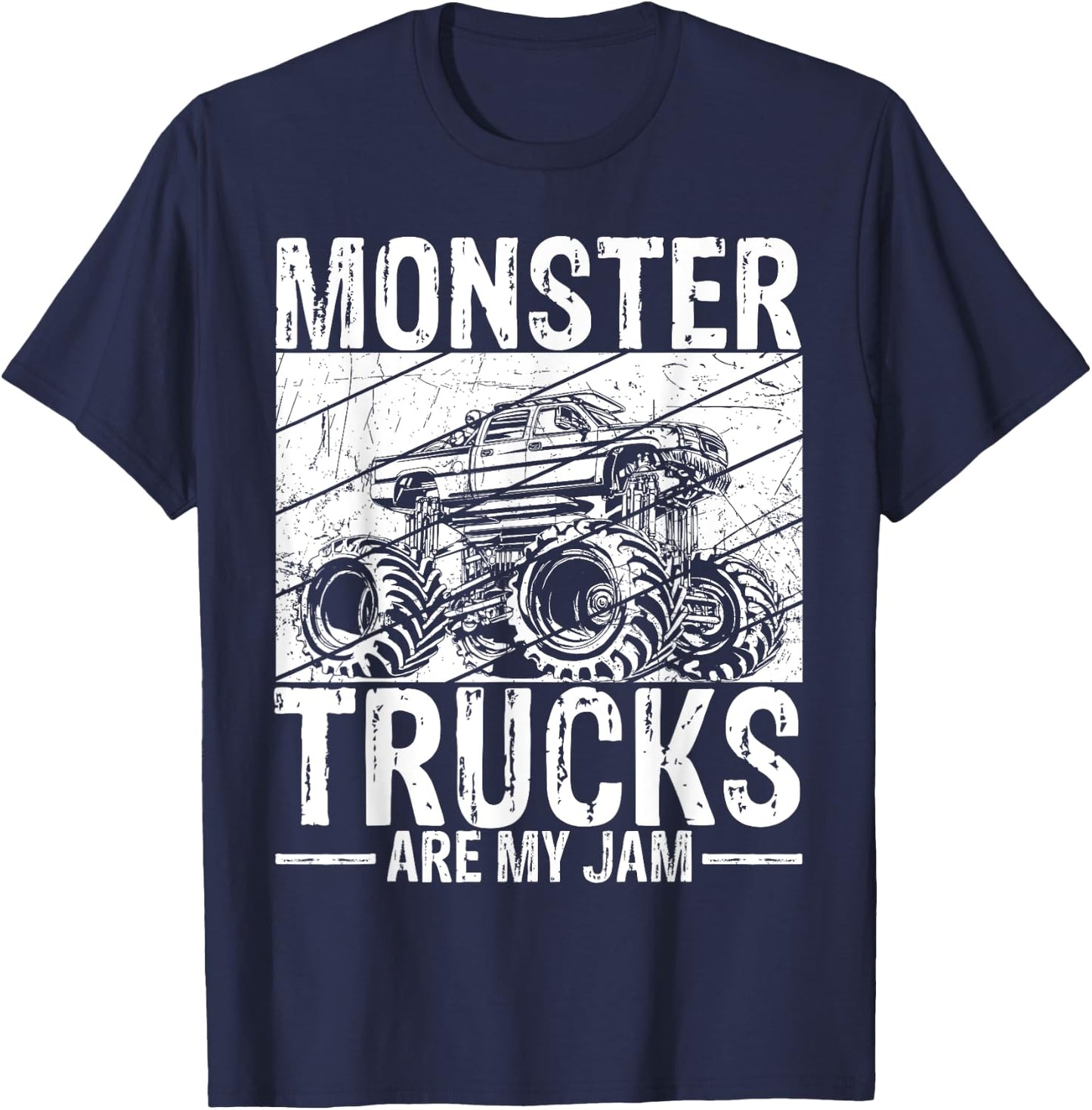 Monster Trucks Are My Jam Gift Cars Monster Trucks T-Shirt - T-Shirt | Navy
