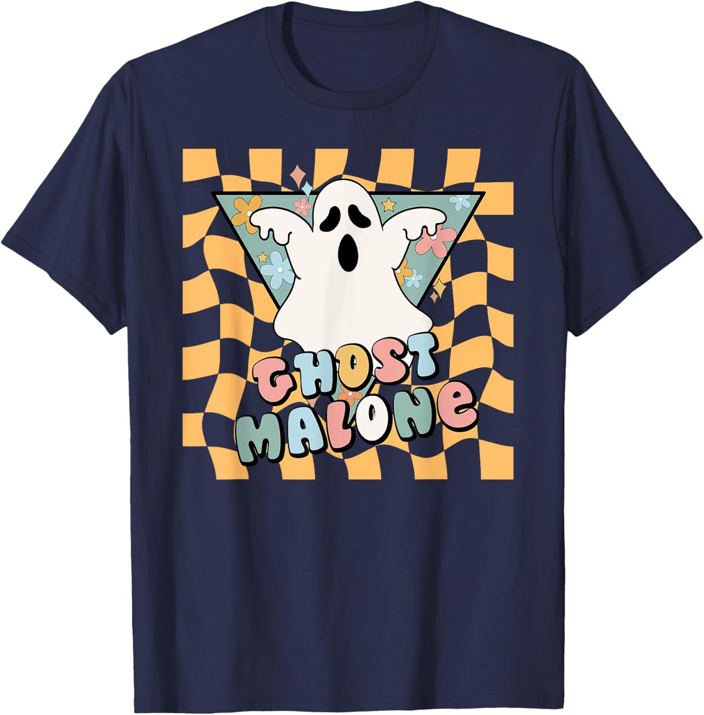 Halloween Cute Ghost Malone Parody Post Cool Hip Hop Joke T-Shirt - T-Shirt | Navy