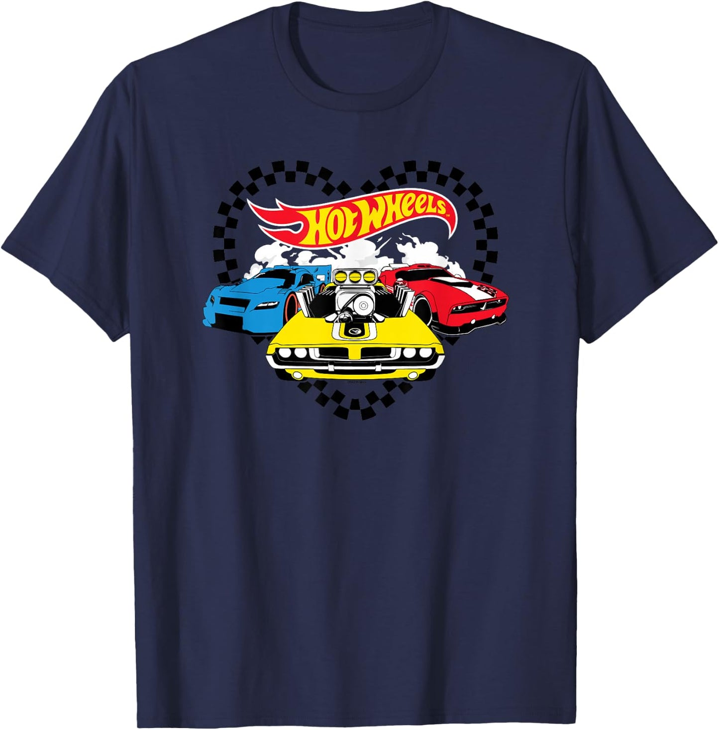 Hot Wheels - Race Flag Heart T-Shirt - T-Shirt | Navy