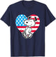 Peanuts - Snoopy USA Flag Heart T-Shirt - T-Shirt | Navy