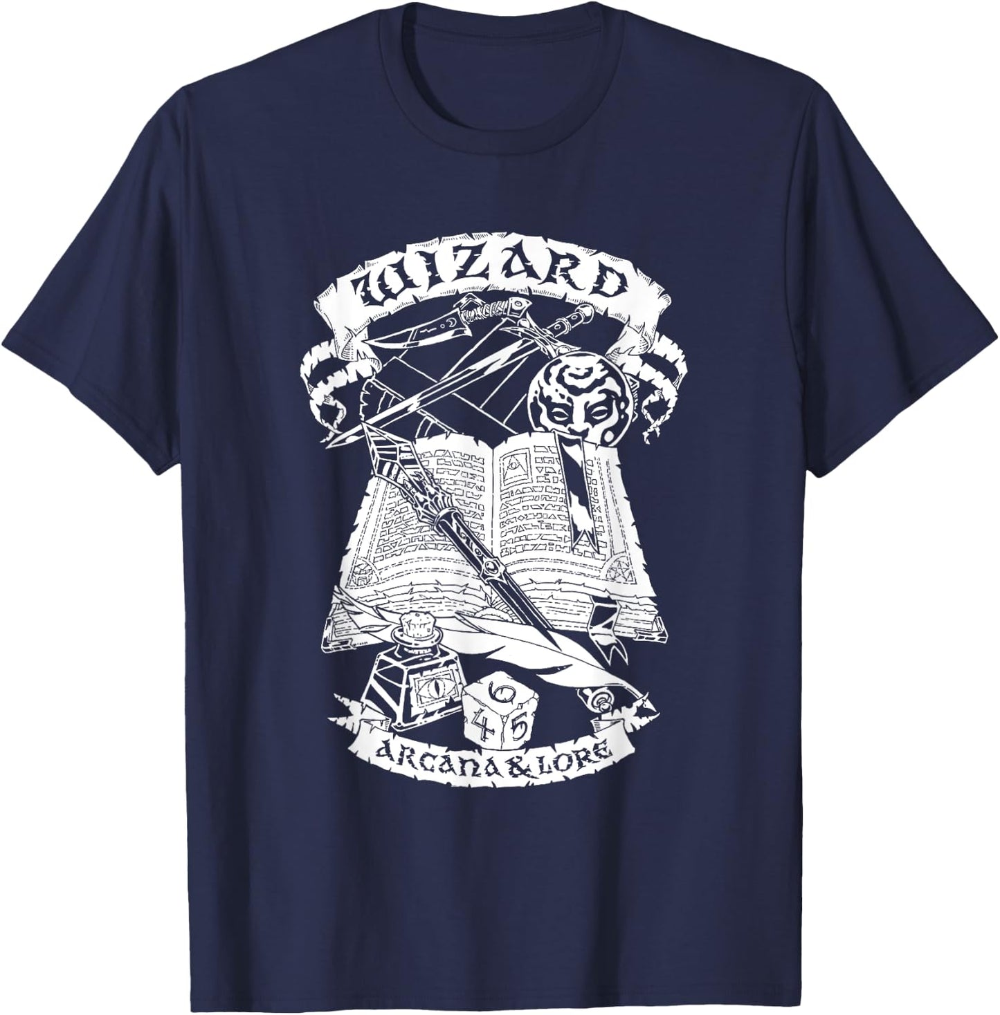 Fantasy Role-Playing Game (RPG) Wizard T-Shirt - T-Shirt | Navy