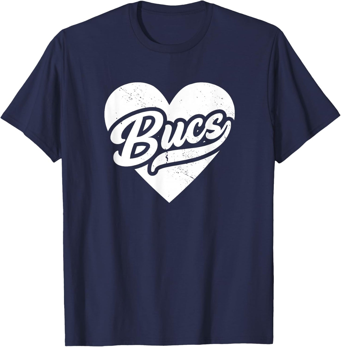 Vintage Buccaneers High School Spirit Go Buccaneers Love T-Shirt - T-Shirt | Navy