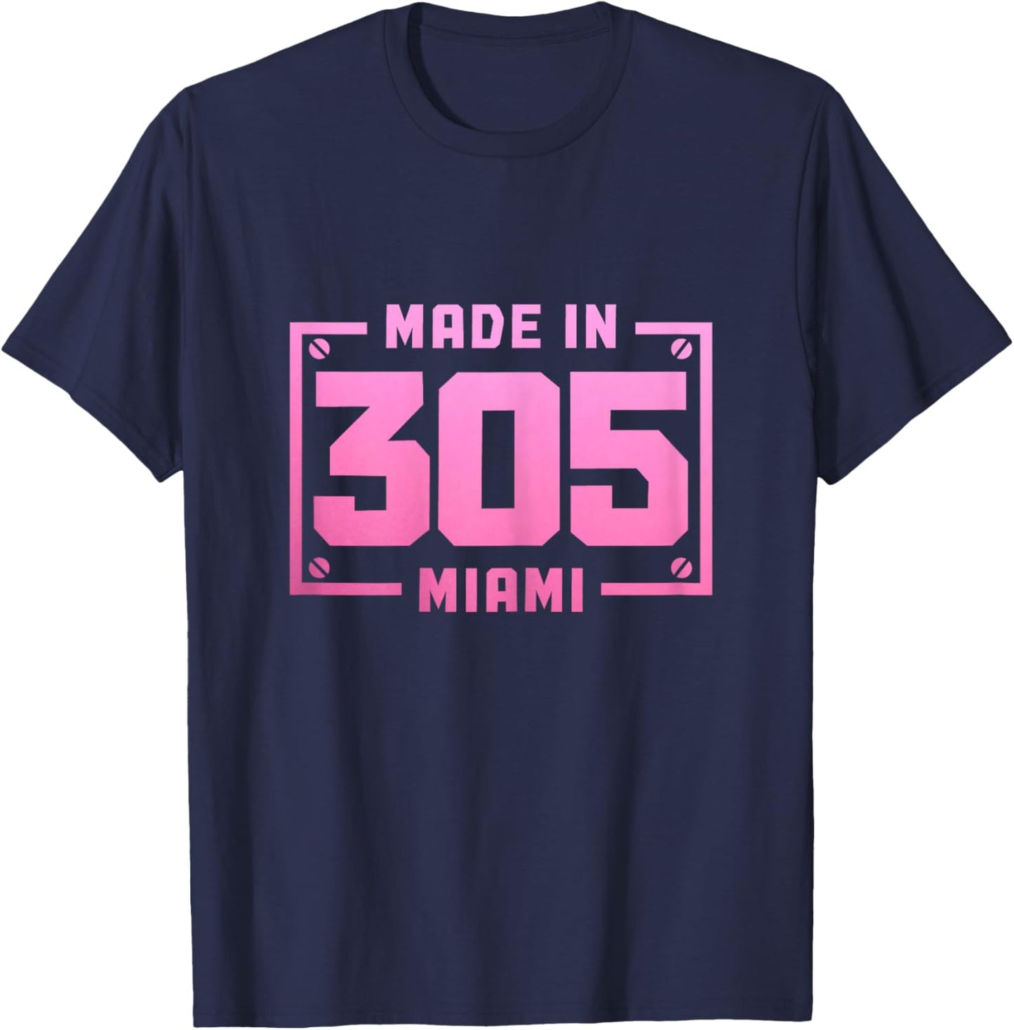 Miami Florida 305 Area Code Vintage FL Pride T-Shirt - T-Shirt | Navy