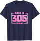 Miami Florida 305 Area Code Vintage FL Pride T-Shirt - T-Shirt | Navy