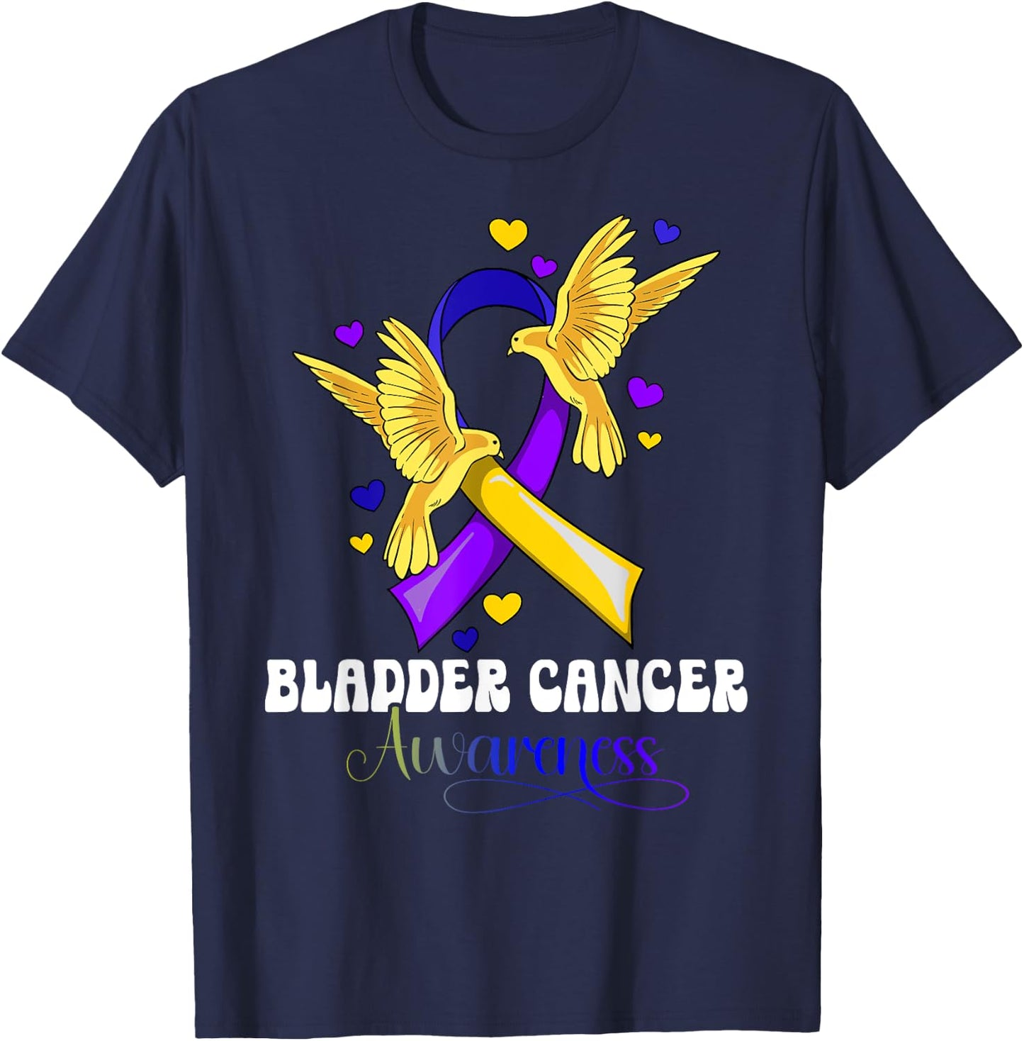 Bladder Cancer Awareness T-Shirt - T-Shirt | Navy