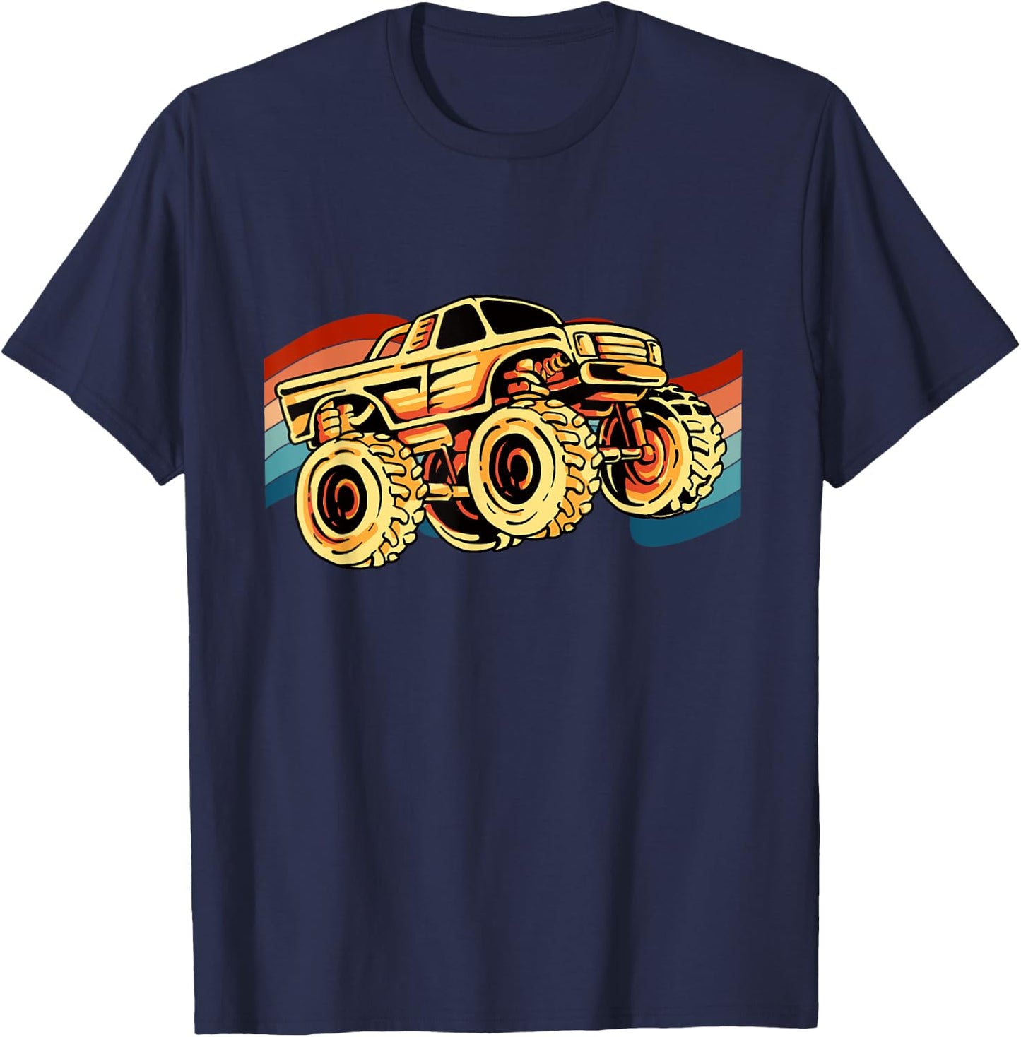 Vintage Monster Truck Big Style Truck T-Shirt - T-Shirt | Navy