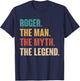 Roger The Man The Myth The Legend Retro Gift Roger T-Shirt - T-Shirt | Navy