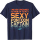 Funny Sexy Pontoon Captain Art Women Pontoon Boat T-Shirt - T-Shirt | Navy