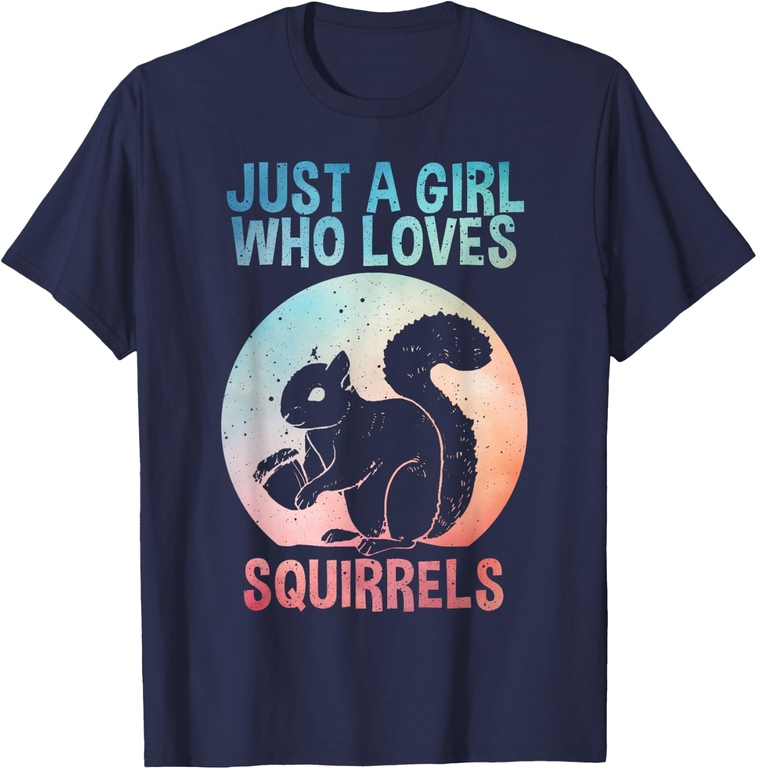 Funny Squirrel Designs For Girls Women Mom Chipmunk Lovers T-Shirt - T-Shirt | Navy