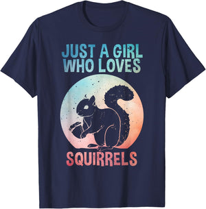 Funny Squirrel Designs For Girls Women Mom Chipmunk Lovers T-Shirt - T-Shirt | Navy