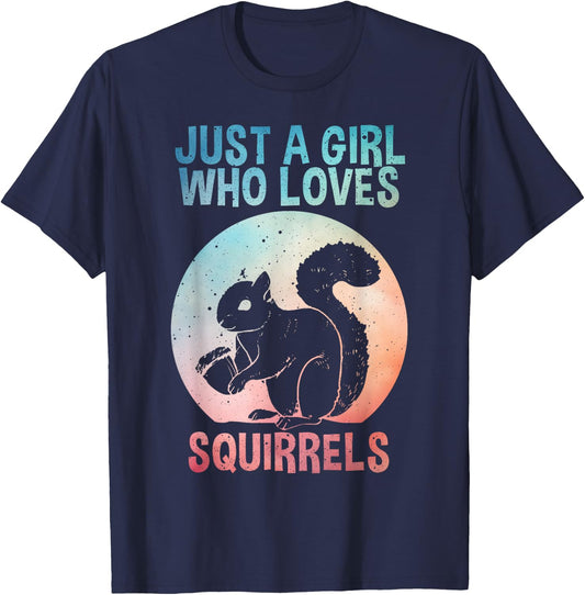 Funny Squirrel Designs For Girls Women Mom Chipmunk Lovers T-Shirt - T-Shirt | Navy