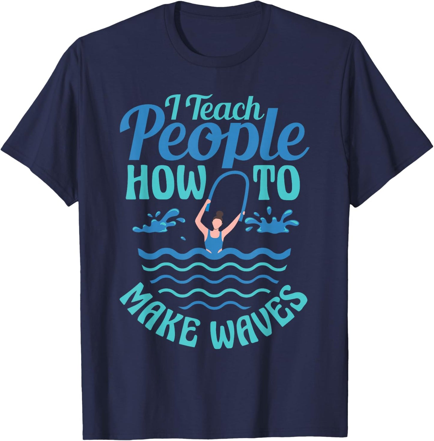 Aqua Aerobics Funny Water Aerobics Instructor T-Shirt - T-Shirt | Navy
