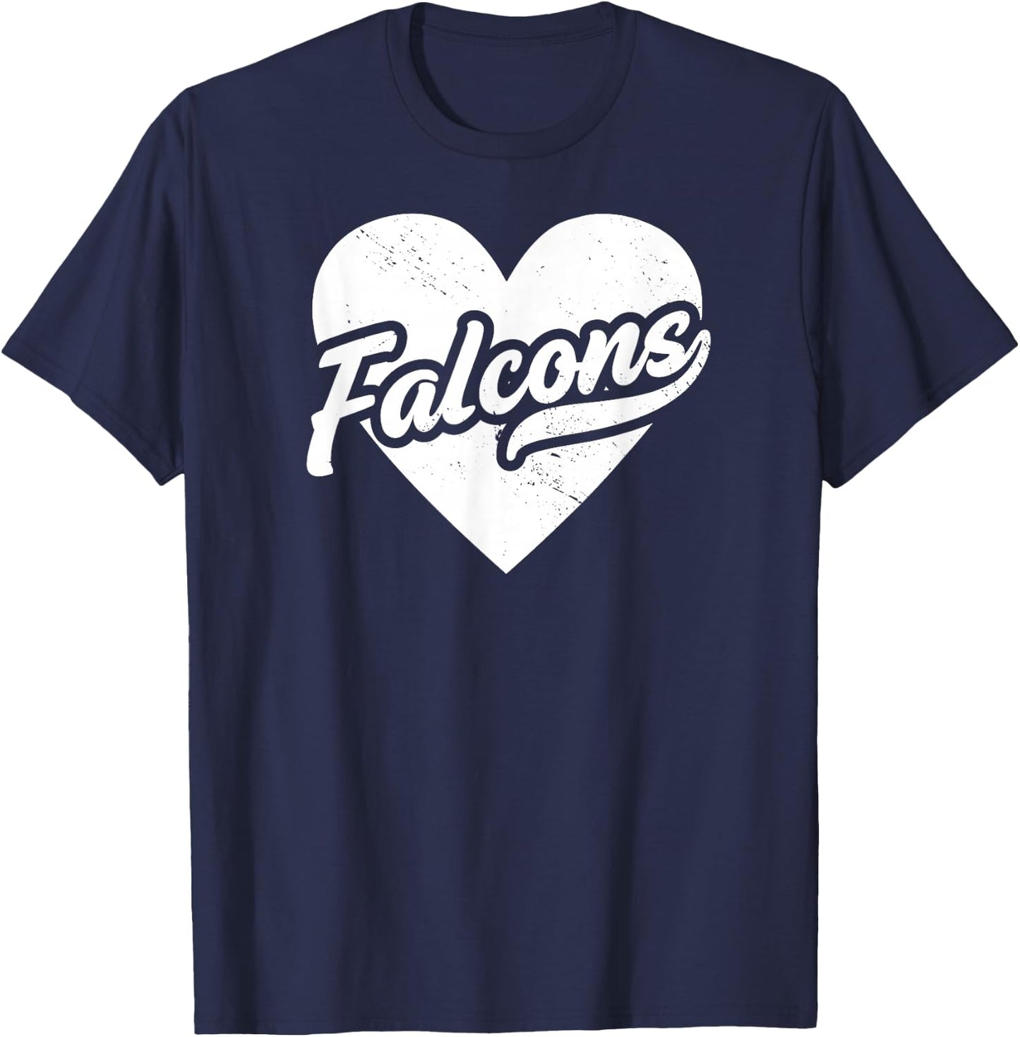 Vintage Falcons School Spirit Go Falcons Love T-Shirt - T-Shirt | Navy