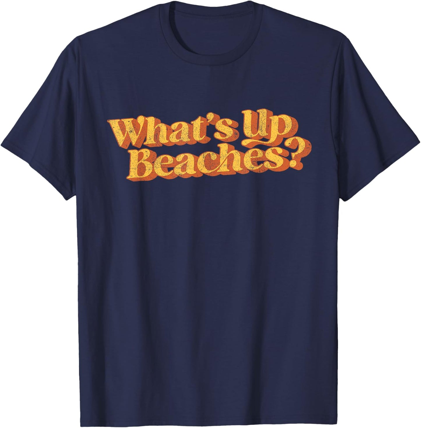 Vintage What's Up Beaches Funny Retro 70's Beach Vacation Women Kids T-Shirt - T-Shirt | Navy
