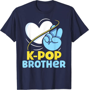 K-POP Brother Korean Cute K-Pop Music Lover T-Shirt - T-Shirt | Navy