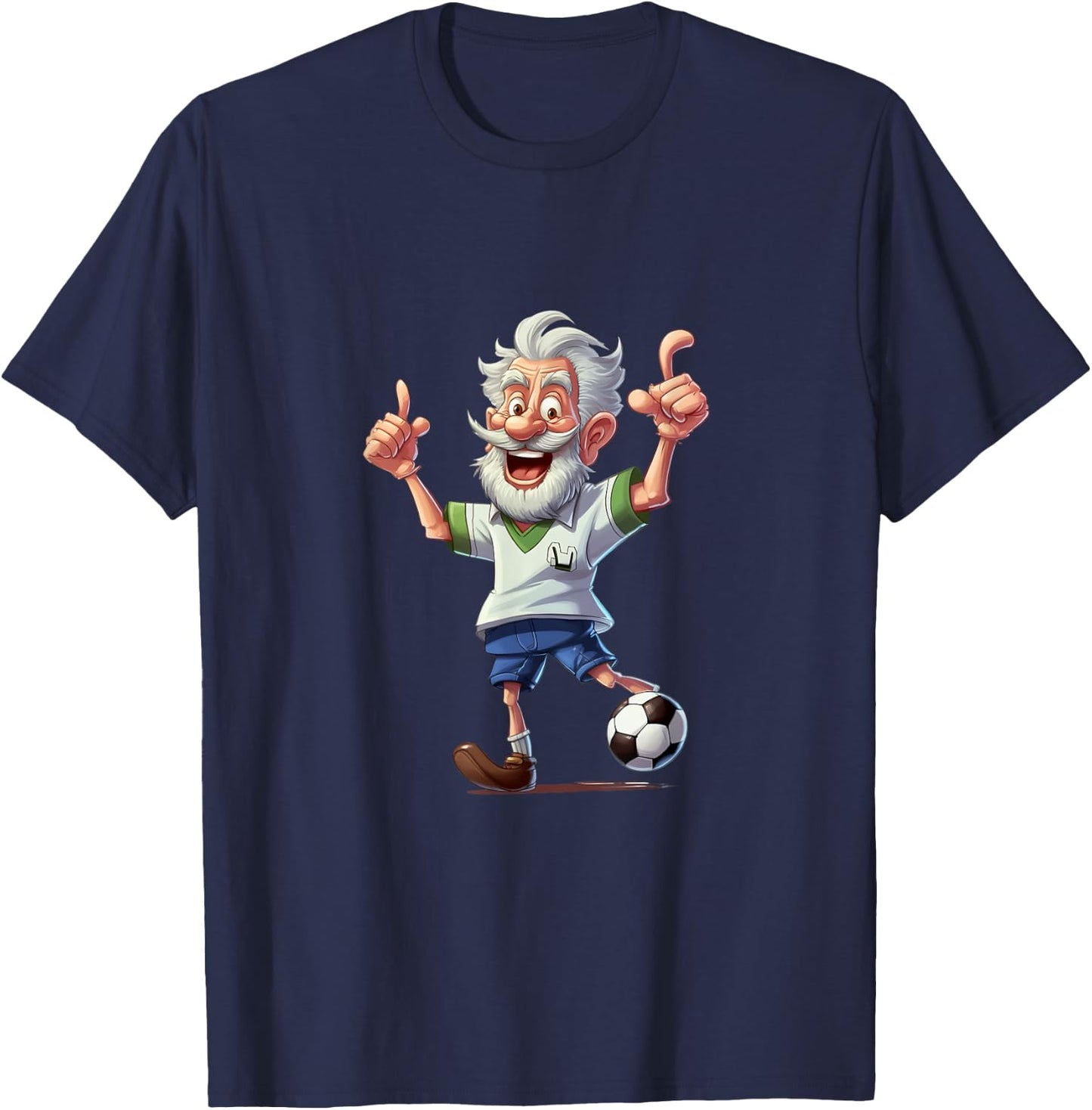 Soccer Grandpa Grandfather Soccer Football Fans Anime Kawaii T-Shirt - T-Shirt | Navy