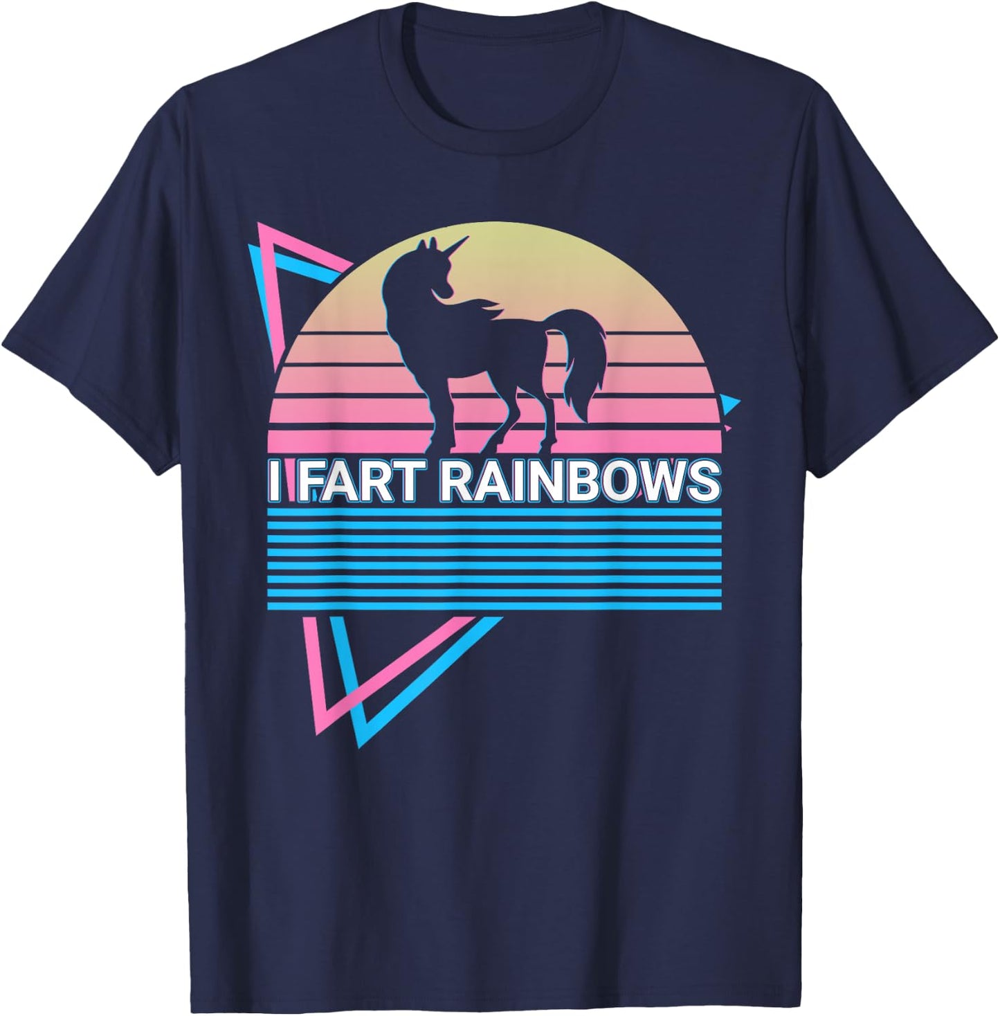 Unicorn I Fart Rainbows T-Shirt - T-Shirt | Navy