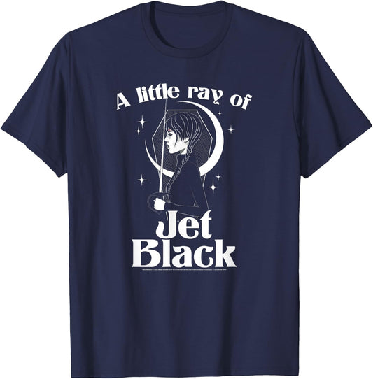 Wednesday A Little Ray Of Jet Black Celestial Silhouette T-Shirt - T-Shirt | Navy