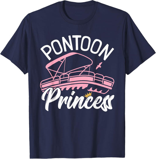 Woman Pontoon Boat Girl I Pontoon Princess Pontoon Boating T-Shirt - T-Shirt | Navy