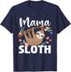 Mama Sloth - Mother's Day Wildlife Animal Lover Zookeeper T-Shirt - T-Shirt | Navy