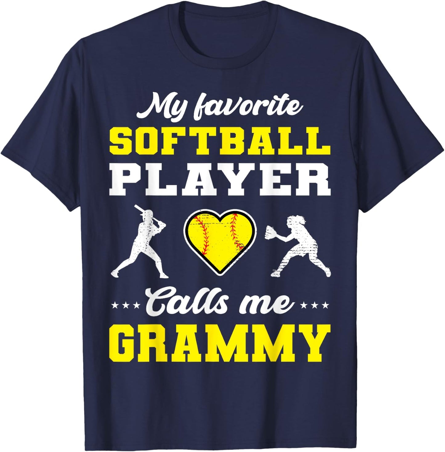 My Favorite Softball Player Calls Me Grammy Mother's Day T-Shirt - T-Shirt | Navy