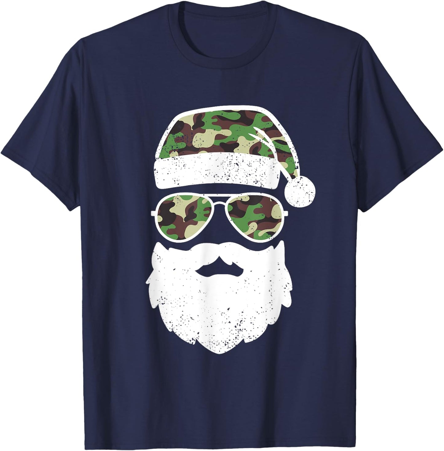 Funny Camo Christmas Pajama Funny Camo Matching Family T-Shirt - T-Shirt | Navy