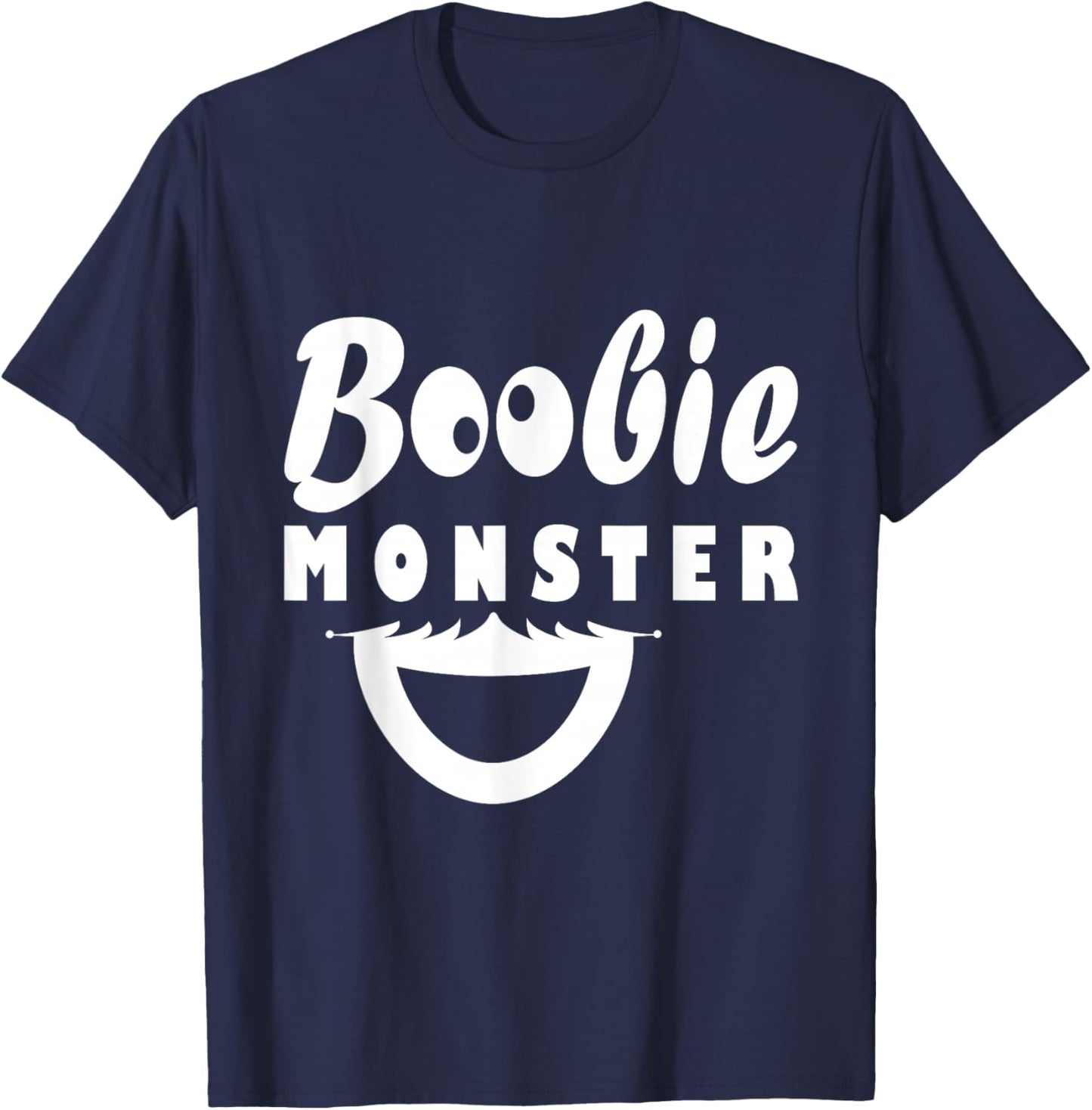 Boobie Monster Breast Feeding Funny Design T-Shirt - T-Shirt | Navy