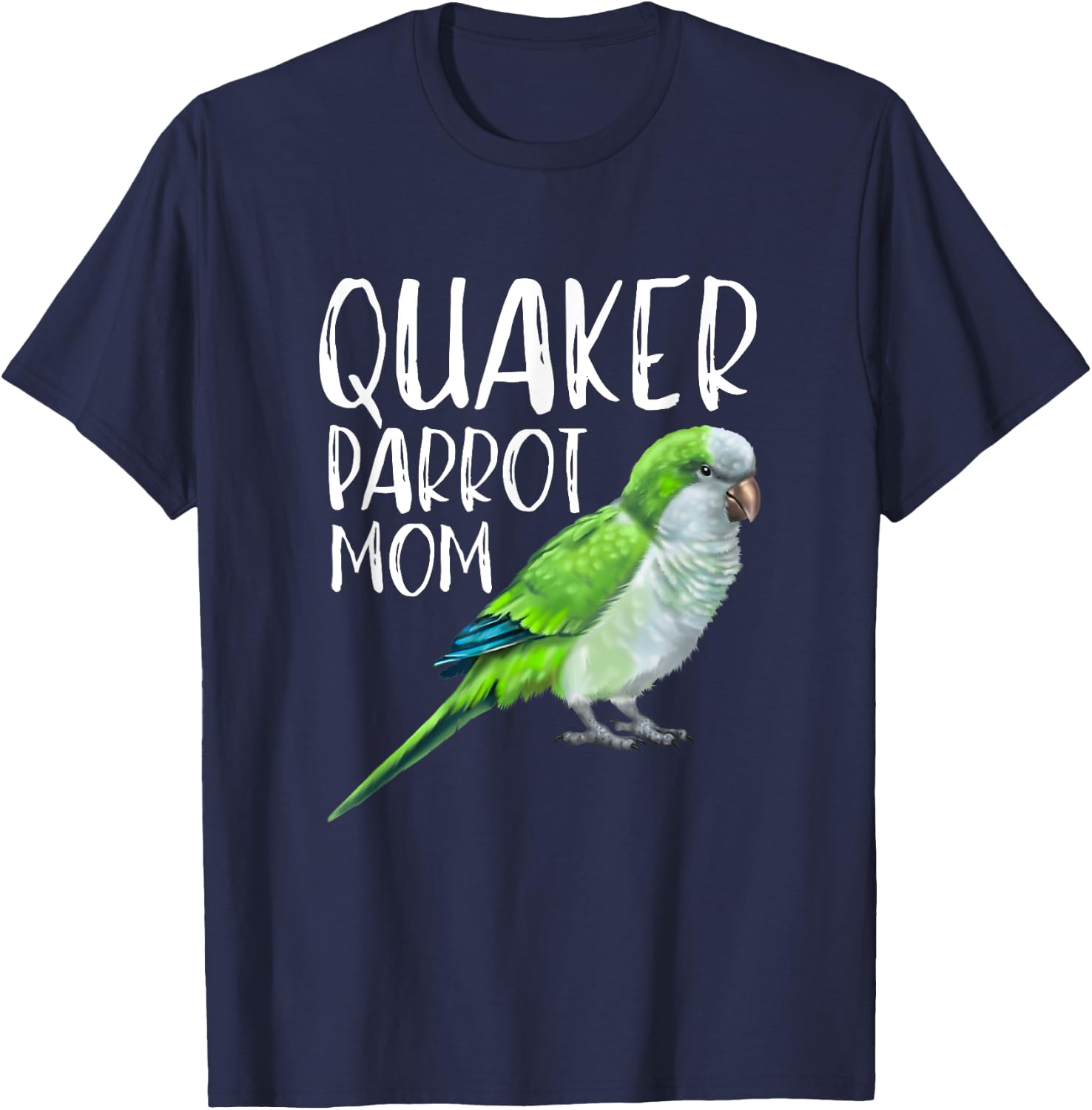 Blue Quaker Parrot Mom T-Shirt - T-Shirt | Navy