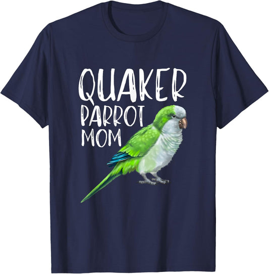 Blue Quaker Parrot Mom T-Shirt - T-Shirt | Navy